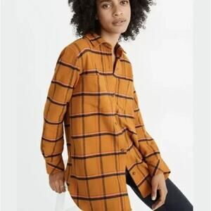 Madewell Flannel Classic Ex-Boyfriend Shirt Caffrey Plaid Size Small
